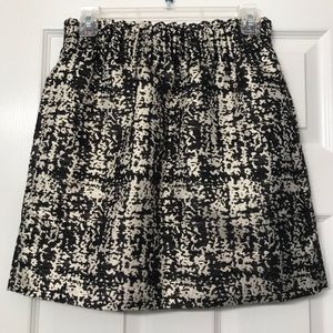 J Crew Black/Silver Metallic Skirt